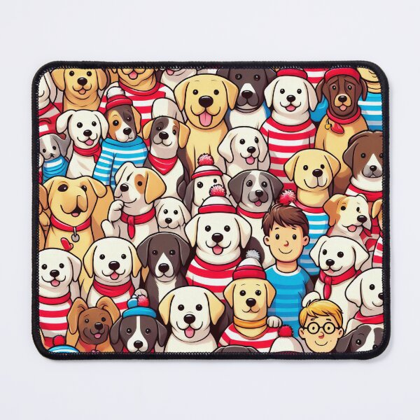 Item preview, Whimsical Woofs Striped Pals in a Festive Mood designed and sold by ArtComixHaven.