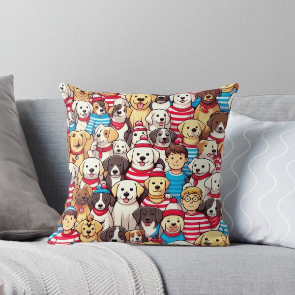 Item preview, Whimsical Woofs Striped Pals in a Festive Mood designed and sold by ArtComixHaven.