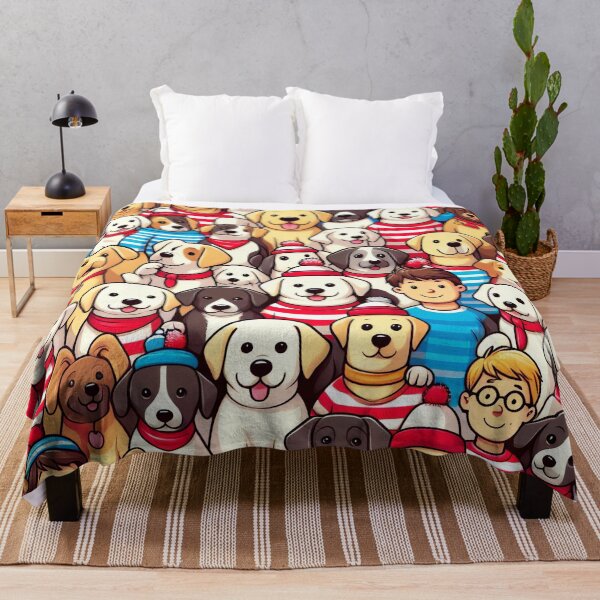 Item preview, Whimsical Woofs Striped Pals in a Festive Mood designed and sold by ArtComixHaven.