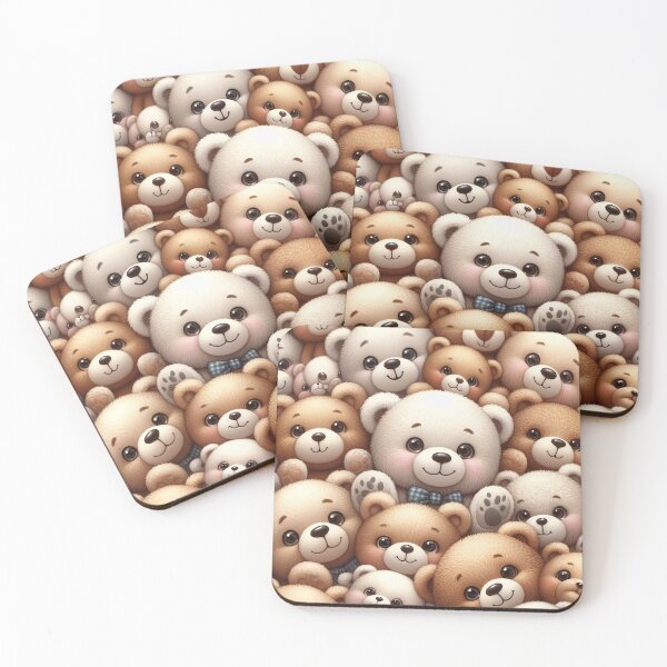 Item preview, Cuddly Bear Pile: A Heartwarming Hug of Fluff designed and sold by ArtComixHaven.