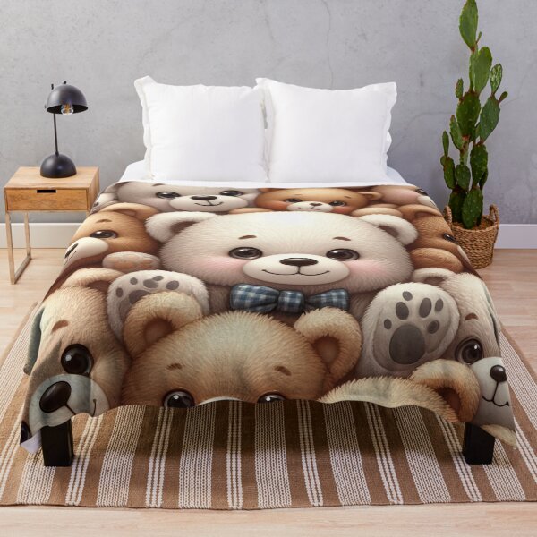 Item preview, Cuddly Bear Pile: A Heartwarming Hug of Fluff designed and sold by ArtComixHaven.