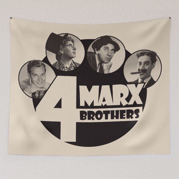 Item preview, The 4 Marx Brothers at Paramount monotone version designed and sold by SpruceTavern.