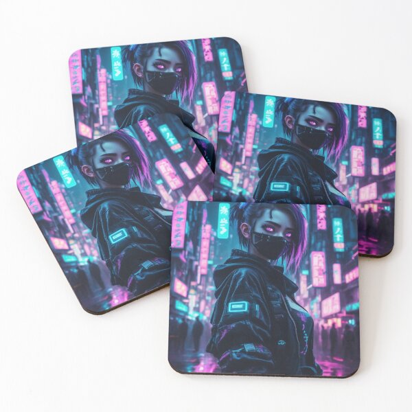 Item preview, Cyberpunk Ninja Girl, Portrait, Poster Art designed and sold by Burn-Ego.