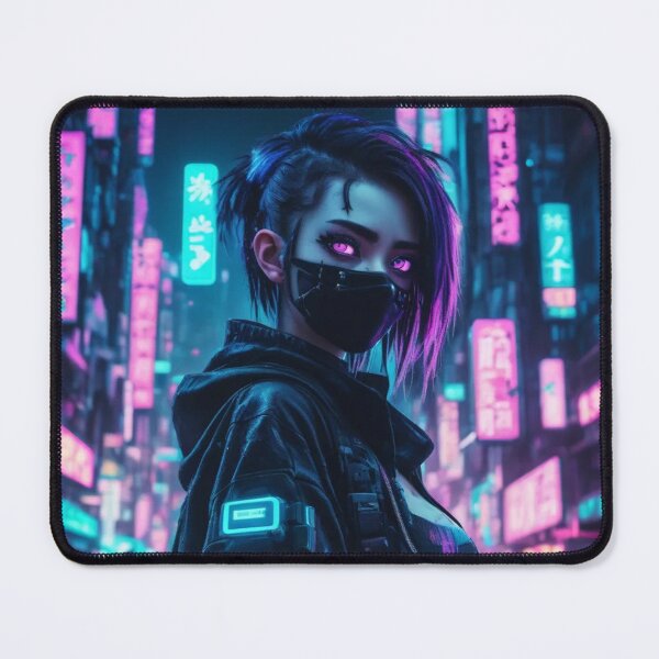 Item preview, Cyberpunk Ninja Girl, Portrait, Poster Art designed and sold by Burn-Ego.