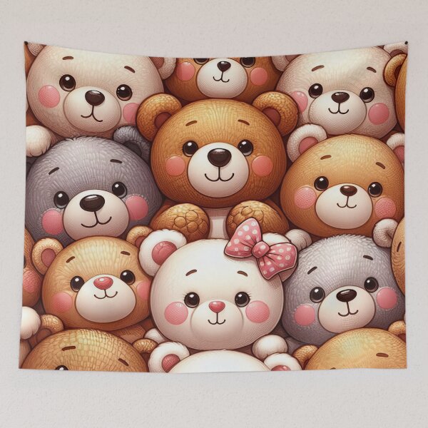 Item preview, Teddy Bear Tapestry: Whimsical Warmth in Plush Art designed and sold by ArtComixHaven.