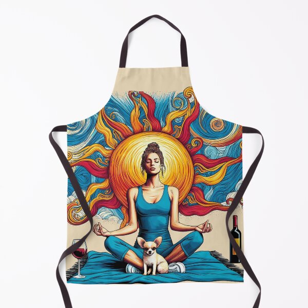 Item preview, Woman chihuahua and Wine Bottle Meditation designed and sold by bunnyboiler.
