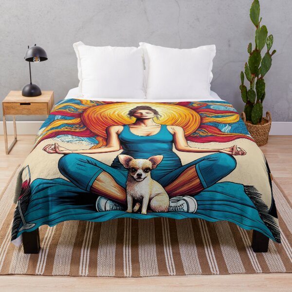 Item preview, Woman chihuahua and Wine Bottle Meditation designed and sold by bunnyboiler.