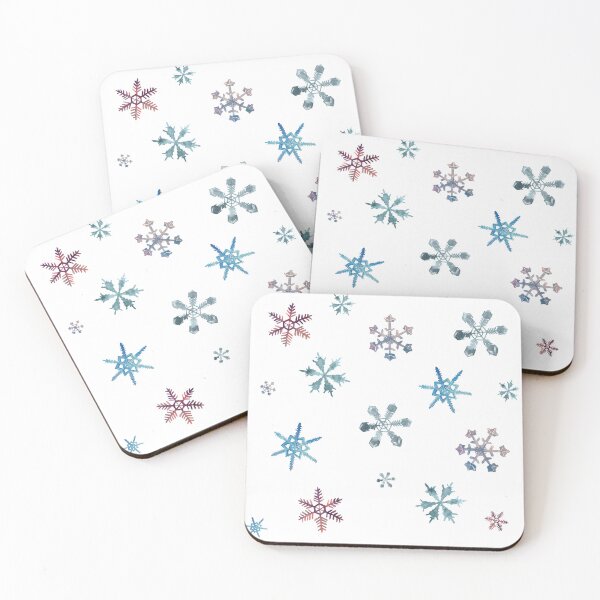 Item preview, aesthetic watercolor snowflakes pattern designed and sold by Doooriginals.