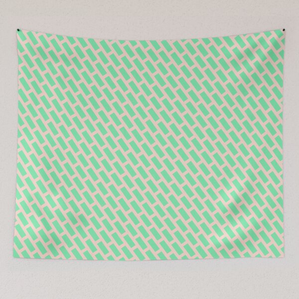 Item preview, Peach & Green Brick Wall Repeat Rectangle Borderless Blueprint designed and sold by Alchemy-A-La-G.