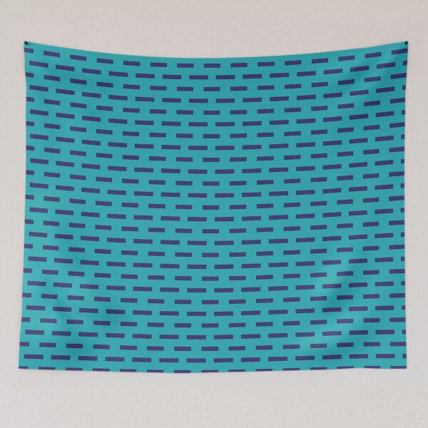 Item preview, Teal & Navy Brick Wall Repeat Rectangle Borderless Blueprint designed and sold by Alchemy-A-La-G.