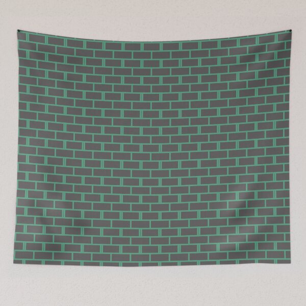 Item preview, Green & Grey Brick Wall Repeat Rectangle Borderless Blueprint designed and sold by Alchemy-A-La-G.