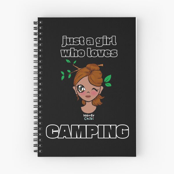 Item preview, Just a girl who loves camping: brunette cutie  designed and sold by NerdyChibi.