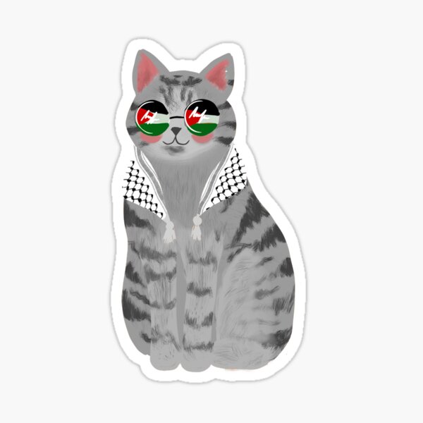Item preview, Palestinian cat, Free Palestine, Keffiyeh designed and sold by amynek.