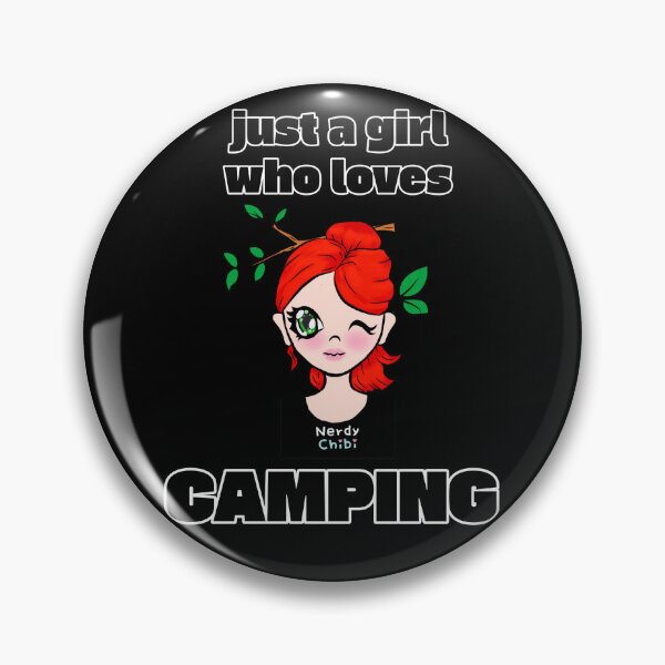 Item preview, Just a girl who loves camping: redhead cutie  designed and sold by NerdyChibi.