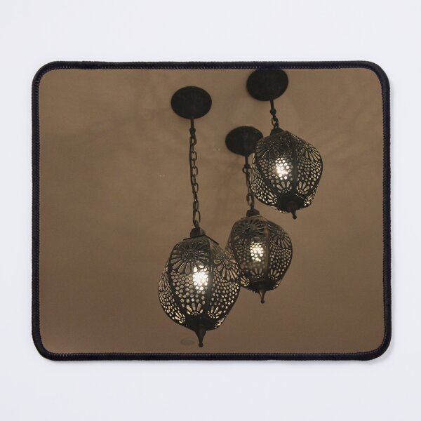 Item preview, beautiful geometric design chandeliers on the brown ceiling designed and sold by MubaraksArt.