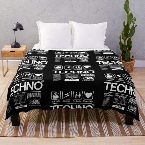 Item preview, TECHNO - Product Label (White) designed and sold by Discothreadz.