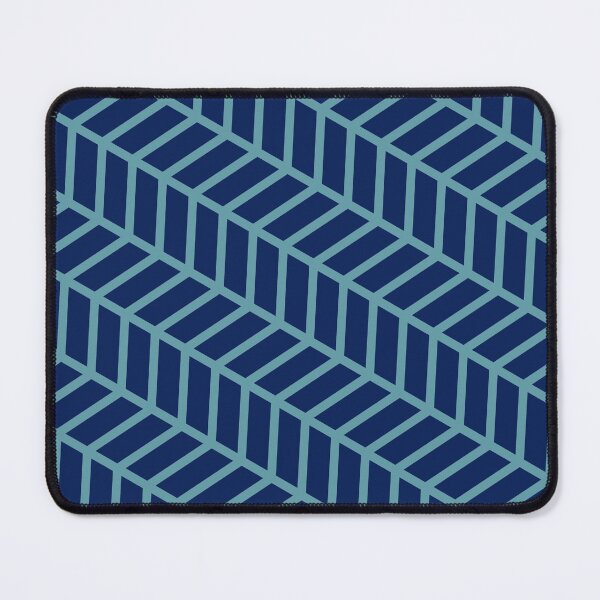 Item preview, Blue & Teal Herringbone Chevron Arrow Grid Borderless Blueprint designed and sold by Alchemy-A-La-G.