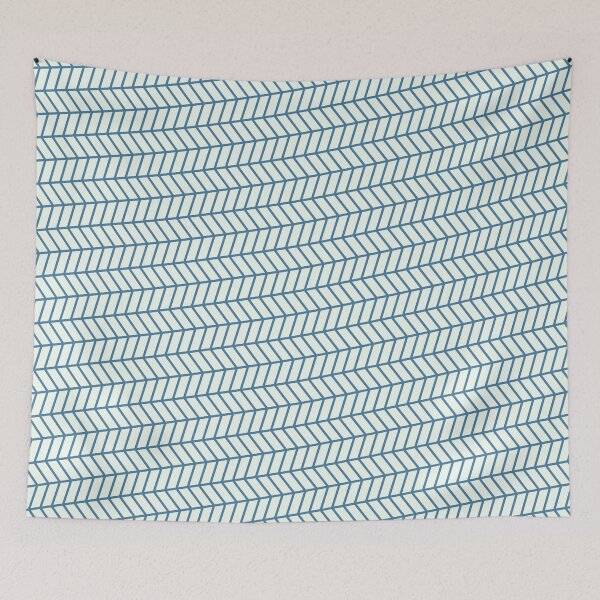 Item preview, Blue & White Herringbone Chevron Arrow Grid Borderless Blueprint designed and sold by Alchemy-A-La-G.