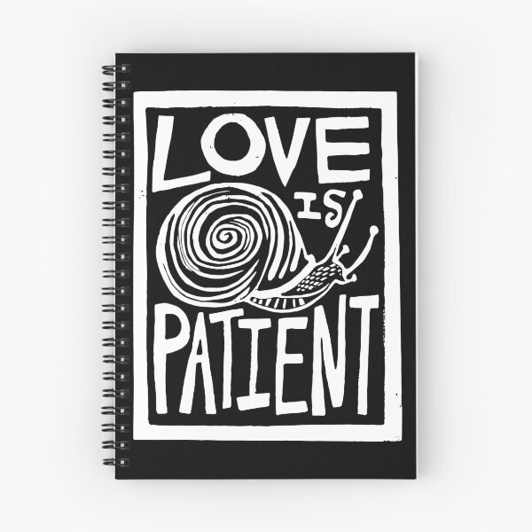 Item preview, Love Is Patient Snail Linocut Image WHITE INK designed and sold by SarahFullerArt.