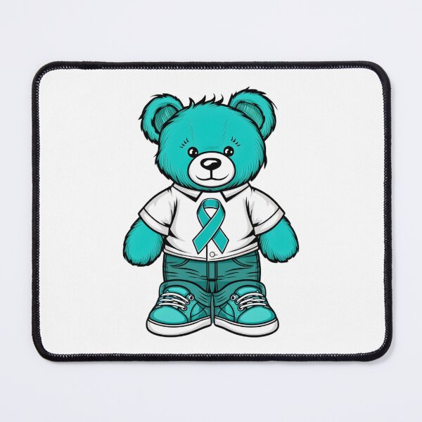 Item preview, Teal Teddy Bear Wearing Trigeminal Awareness Ribbon Shirt designed and sold by aprilsims.