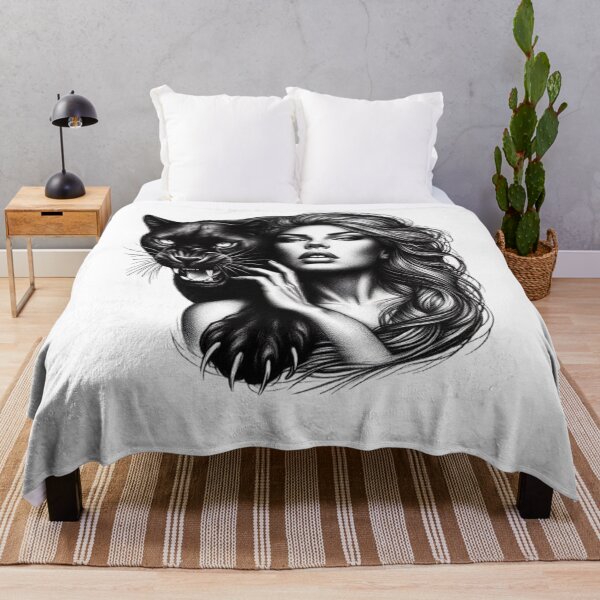 Item preview, “Feminine power incarnate: a woman and her black panther” designed and sold by CHRIST5000.