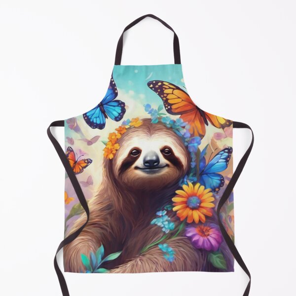 Item preview, Sloth With Butterflies In Flower Garden designed and sold by FunnyT-Shirts.