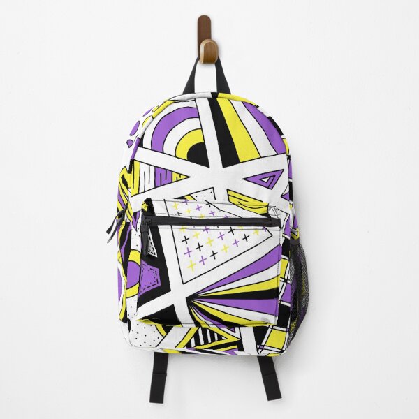 Item preview, Nonbinary Pride Zen Doodle Abstract Modern Yellow Purple designed and sold by JoyfulJen.
