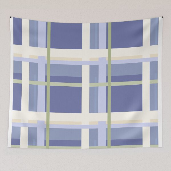 Item preview, Geometric BLUE Plaid designed and sold by Ldydesign.