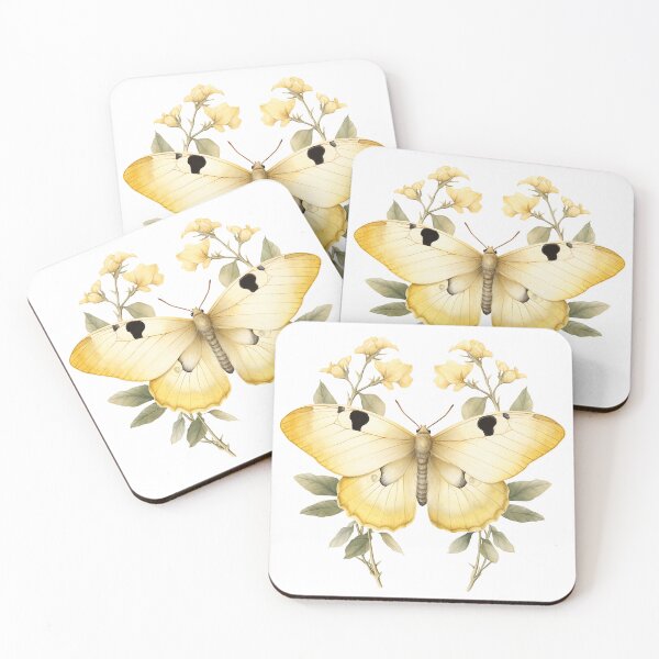 Item preview, Yellow Butterfly Wattle Branch Watercolor designed and sold by FernLiz.