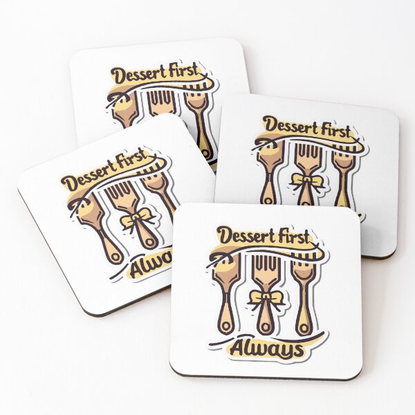 Item preview, Elegant Pastry Forks with 'Dessert First, Always' Quote designed and sold by NiftyWrx.