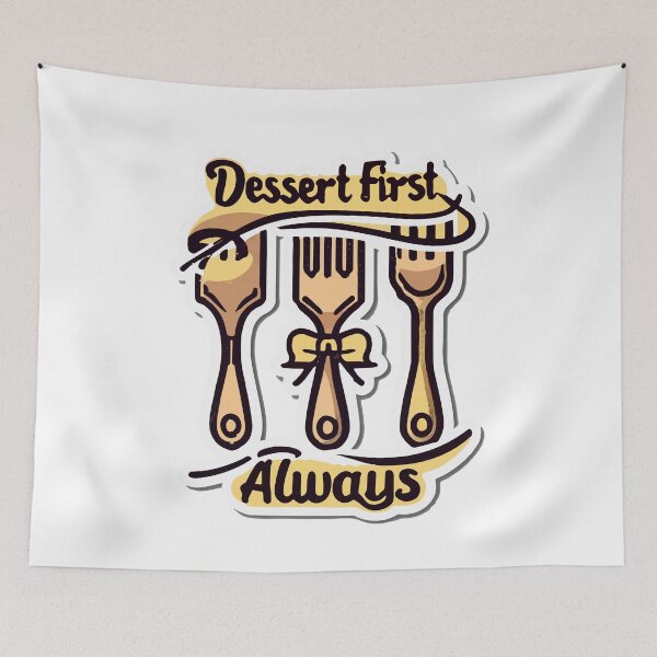 Item preview, Elegant Pastry Forks with 'Dessert First, Always' Quote designed and sold by NiftyWrx.