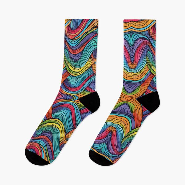 Item preview, Rainbow Waves Pattern designed and sold by letsgetinspired.