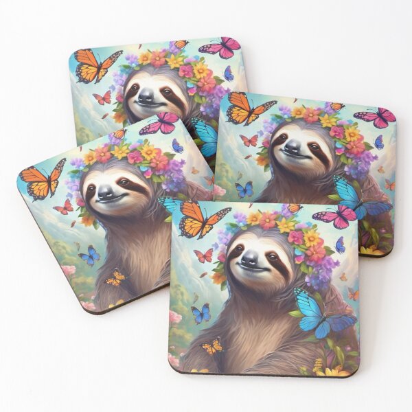 Item preview, Sloth With Butterflies In Flower Garden designed and sold by FunnyT-Shirts.
