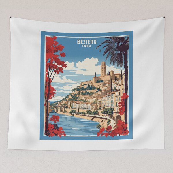 Item preview, Beziers France Vintage Travel Tourism  designed and sold by TravelersGems.