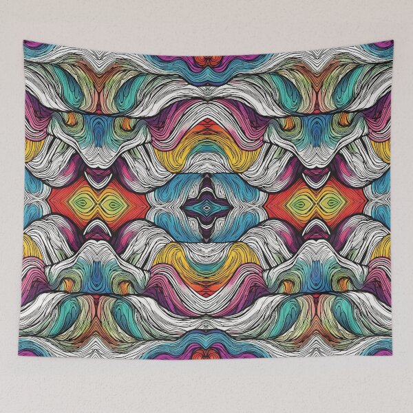 Item preview, Rainbow Waves Pattern designed and sold by letsgetinspired.