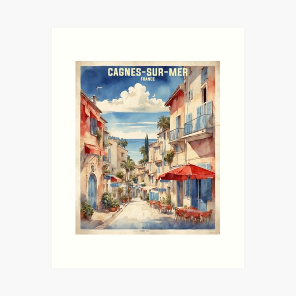 Aperçu de l'œuvre Cagnes Sur Mer France Tourisme Voyage Vintage créée et vendue par TravelersGems.