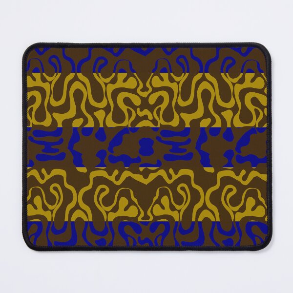 Item preview, Brown on Blue and Gold Squiggle Stripes designed and sold by GreyMoonForest.