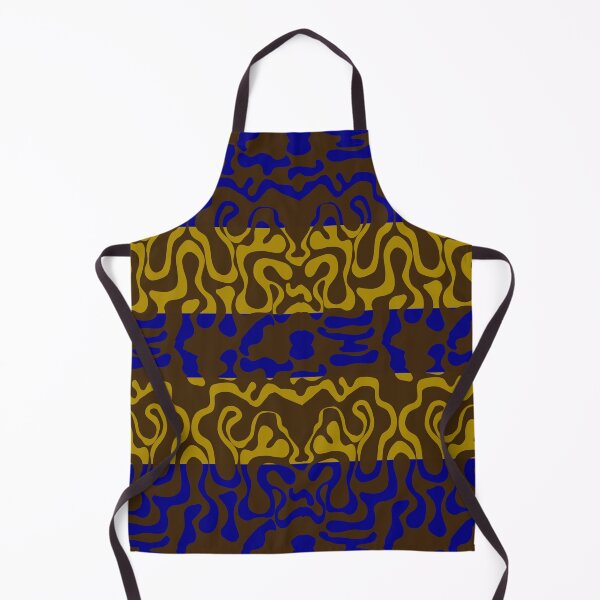 Item preview, Brown on Blue and Gold Squiggle Stripes designed and sold by GreyMoonForest.