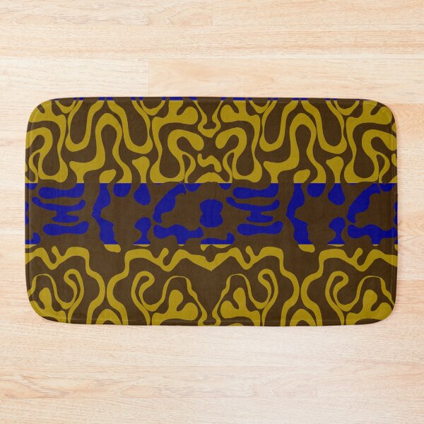 Item preview, Brown on Blue and Gold Squiggle Stripes designed and sold by GreyMoonForest.
