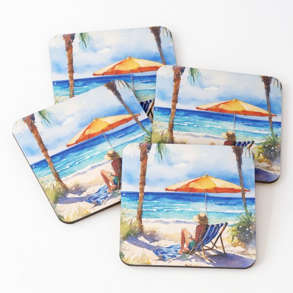 Item preview, woman on the beach  designed and sold by soulfulpalette.