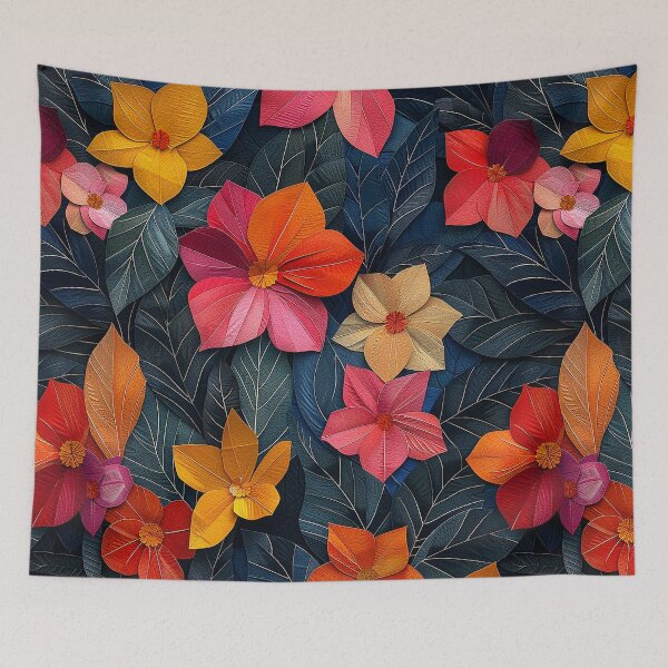 Item preview, Sarbitrarium Leaves and Colorful Flowers designed and sold by 33wolvesdesigns.