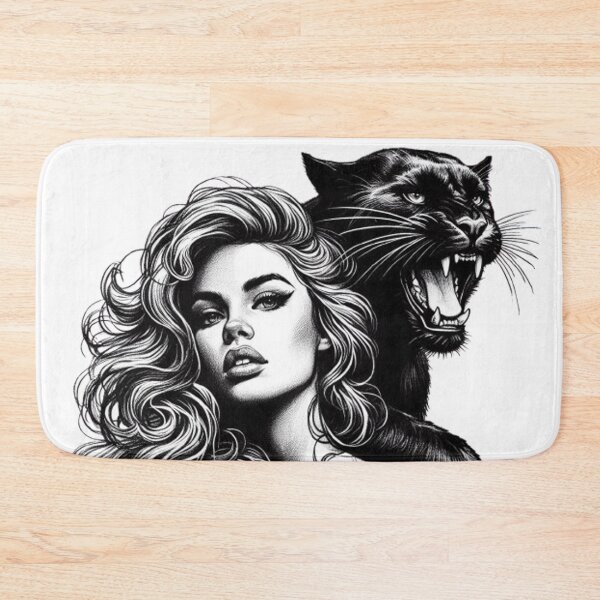 Item preview, “Feminine power incarnate: a woman and her black panther” designed and sold by CHRIST5000.