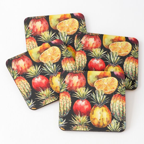 Item preview, watercolor of repeating patterns of fruit designed and sold by soulfulpalette.