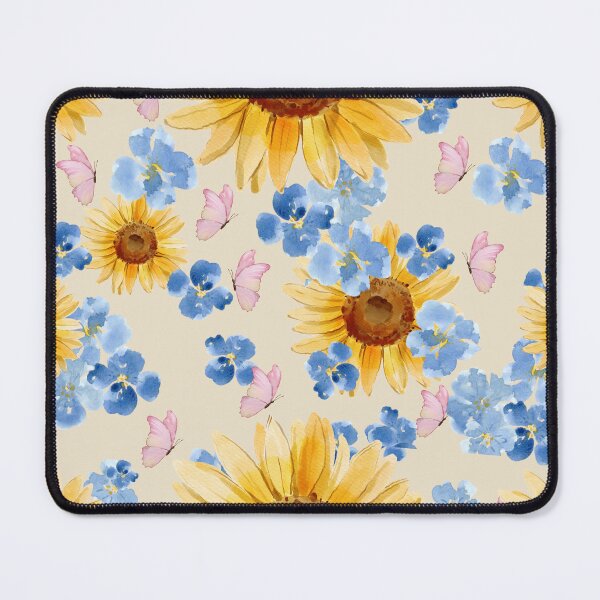 Item preview, Sunflower Blue flower Butterfly pattern designed and sold by Neeshki.