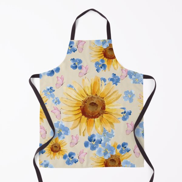 Artikelvorschau, Sonnenblumenblaues Blumen-Schmetterlingsmuster entworfen und verkauft von Neeshki.