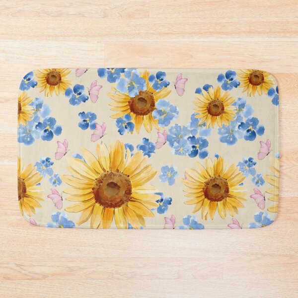 Item preview, Sunflower Blue flower Butterfly pattern designed and sold by Neeshki.