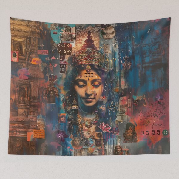 Item preview, Goddess Durga 333 Esoteric Collage Art: Mystical Power Unleashed designed and sold by Mystikos Art.