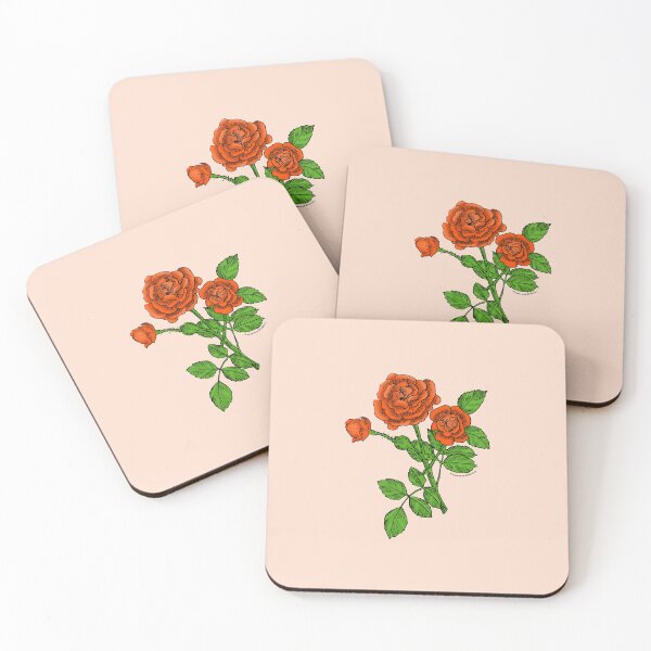 Item preview, Orange Rosette Rose Bloom Double 16-25 Petals In 3+ Rows designed and sold by zenithcreative.