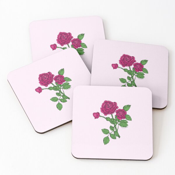 Item preview, Deep Pink Rosette Rose Bloom Double 16-25 Petals In 3+ Rows designed and sold by zenithcreative.