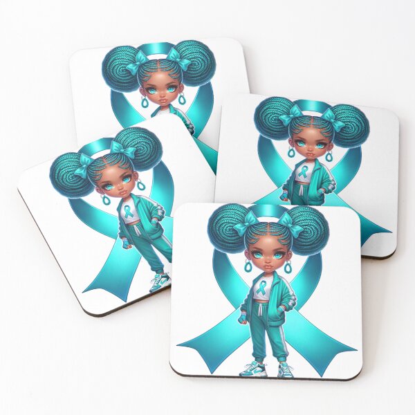 Item preview, Chibi Wearing Teal Tracksuit Teal Awareness Ribbon designed and sold by aprilsims.